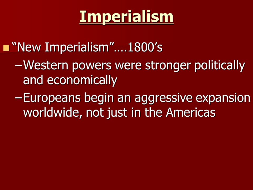 D.5 What causes imperialism?